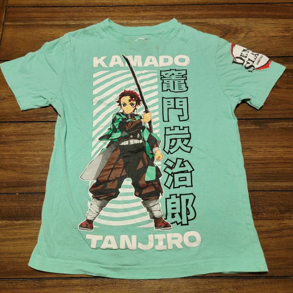 Demon Slayer Teal Kids Tee "Kamado Tanjiro" - Size 8